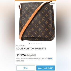 Louis Vuitton Monogram Musette Salsa Bag in Brown and Tan
